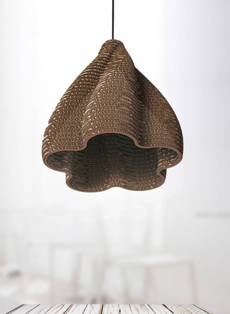 CARDBOARD LAMP Shadeflower Pendant Light Small Medium Etsy