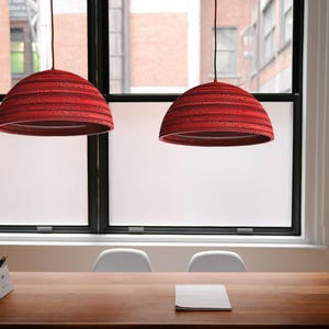 PENDANT LAMP red, organic, eco-friendly ly lampshade Luna/2R image 3