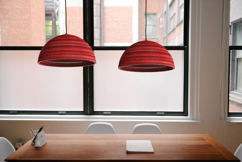 PENDANT LAMP red, organic, eco-friendly ly lampshade Luna/2R image 3