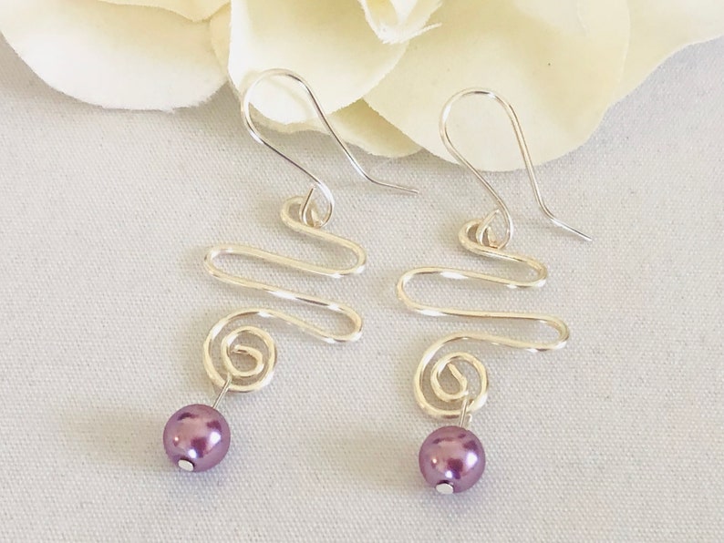 Wave Earrings Boho Earrings Bridal Earrings Womens Gift Ideas Spiral Earrings Statement Earrings