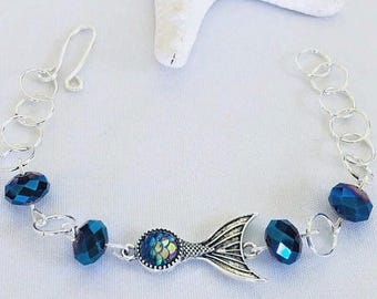 Mermaid Tail Bracelet, Beach Bracelet, Tropical Bracelet, Womens Gift Ideas