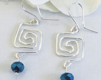 Square Wire Earrings, Geometric Earrings, Boho Earrings, Statement Earrings, Womens Gift Ideas