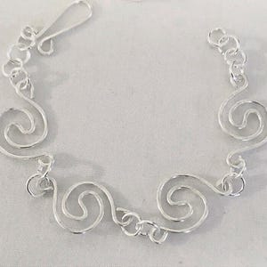 Spiral Bracelet, Hammer Crafted, Wave Bracelet, Hammered Bracelet, Wire Bracelet, Boho Bracelet, Statement Bracelet, Womens Gift Ideas