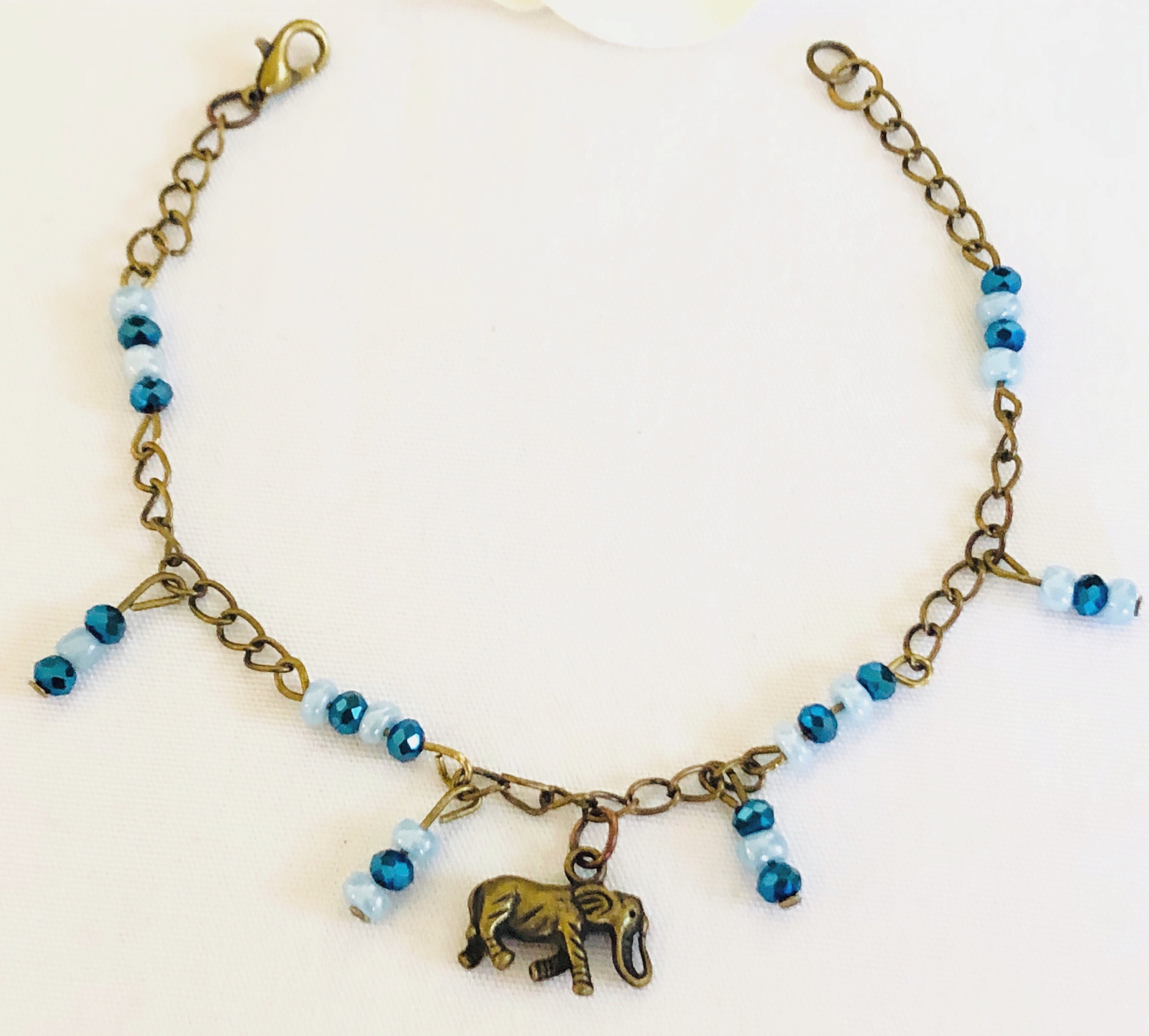 Elephant Anklet Charm Anklet Ankle Bracelet Elephant Charm Etsy