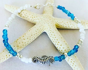 Beach Anklet, Seahorse Anklet, Tropical Ankle Bracelet, Boho Anklet, Beach Jewelry, Ankle Bracelet
