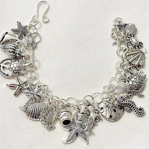 Loaded Charm Bracelet, Beach Charm Bracelet, Chunky Bracelet, Tropical Bracelet