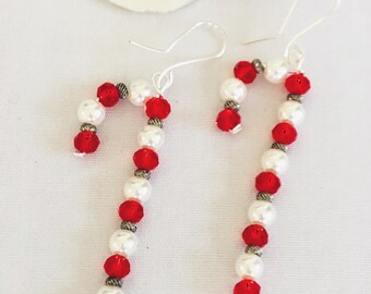 Candy Cane Earrings, Christmas Earrings, Holiday Earrings, Womens Gift Ideas