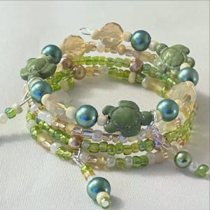 Turtle Bracelet, Beach Bracelet, Wrap Bracelet, Stack Bracelet, Tropical Bracelet, Summer Bracelet