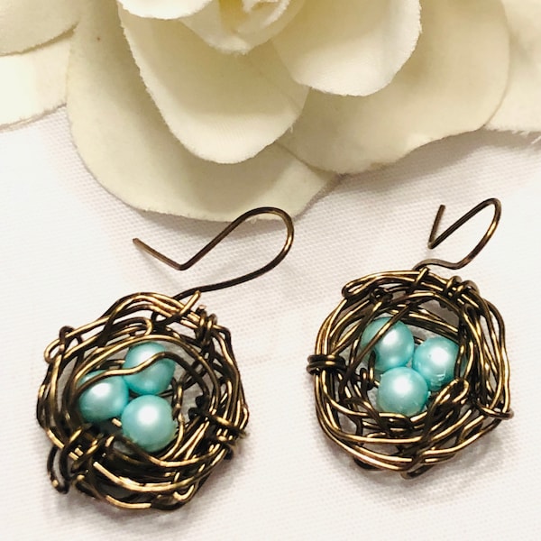 Bird Nest Earrings Etsy
