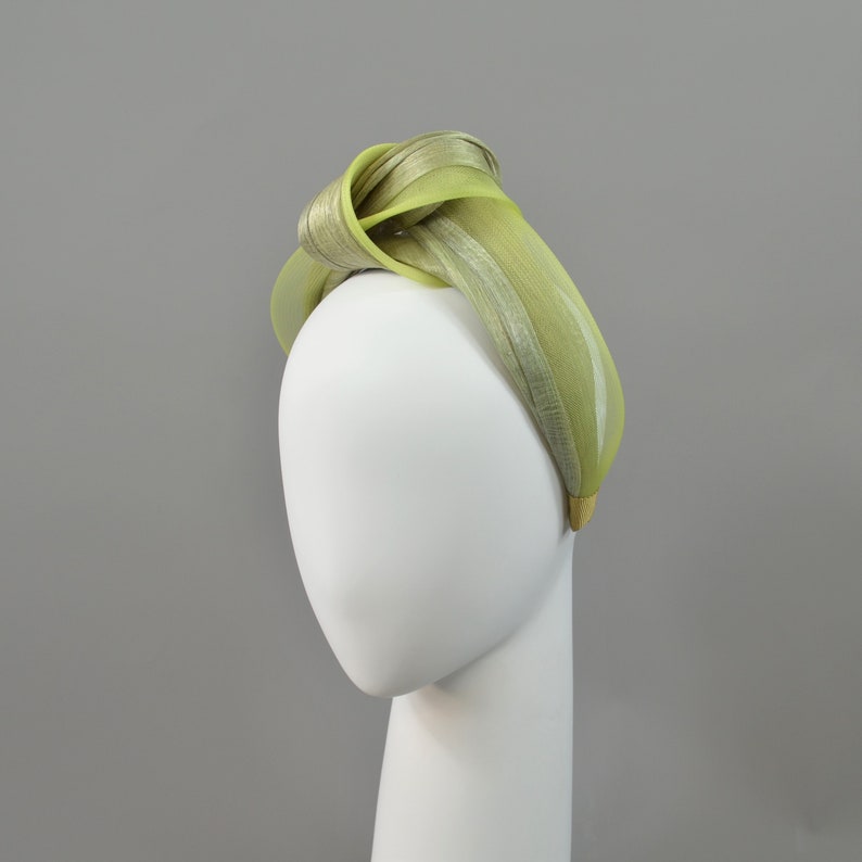 Knot turban headband pistachio green, one size image 6