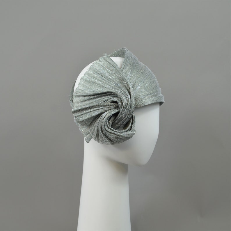 Roaring Twenties Turban, Headband in 20ies style, charleston party, Great Gatsby hat Silver/natural