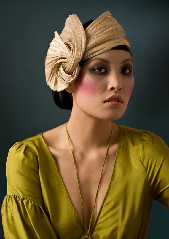 Gold charleston Headband 20ies style hippie style Turban