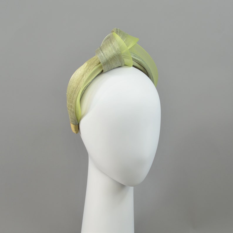 Knot turban headband pistachio green, one size image 4