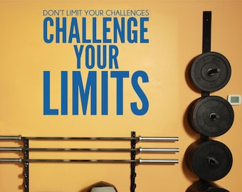Home Gym and Fitness Wall Decal Challenge Your Limits - Vinyl Wall Words Custom Home Decor