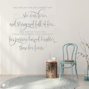 Passion Burned Brighter Than Fears Mark Anthony Quote - Vinyl Art Custom Home Decor