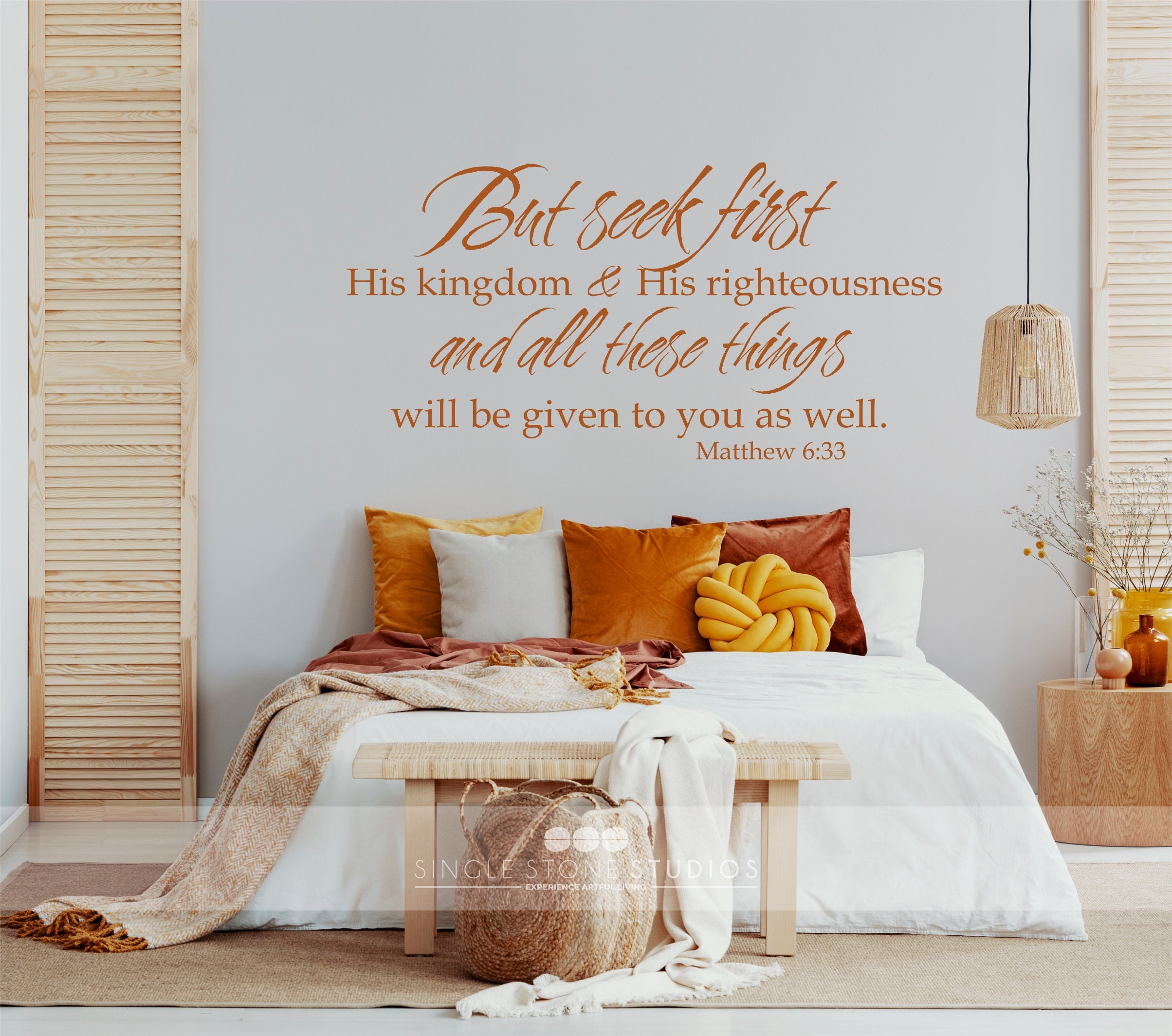 Wall Decal Bible Verse Matthew 6:33 - Vinyl Word Art Custom Home Decor ...
