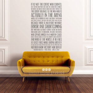 The Man In The Arena Quote Wall Decal Business Office Vinyl Words image 5