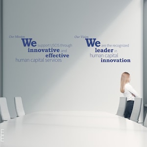 Custom Business Mission or Vision Statement Vinyl Decal - Create Your Own Wall Words