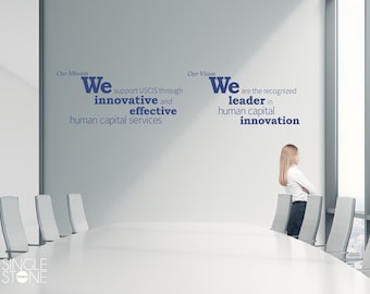 Custom Business Mission or Vision Statement Vinyl Decal - Create Your Own Wall Words