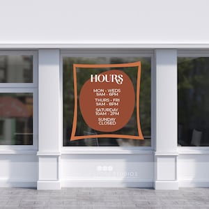 Custom Store Hours Vinyl Decal - Business Window Sign
