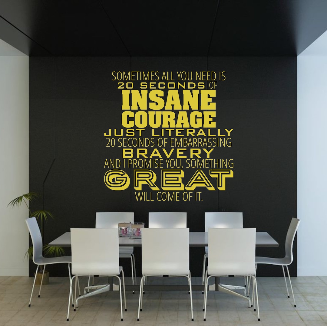 Insane Courage Wall Decal Quote - Vinyl Decal Word Art Custom Home Decor -  Etsy, image size:1080x1078