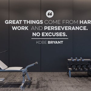 Naklejka ścienna Kobe Bryant No Excuses Cytat - Sztuka winylowa