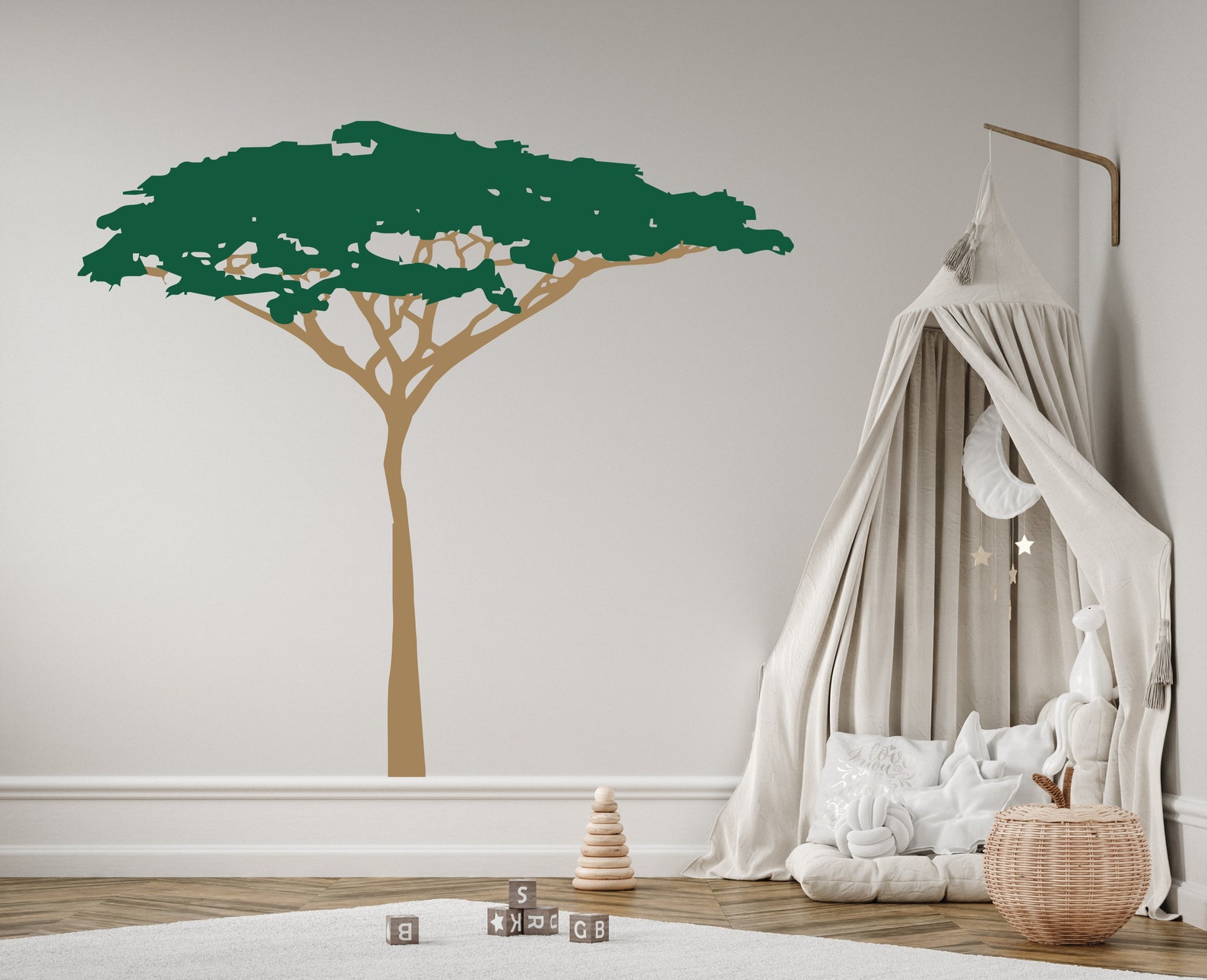 Nursery Acacia Jungle Safari Tree Wall Decal Wall Mural Etsy