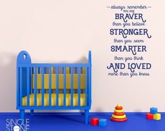 Nursery Always Remember Wall Decal Quote - Vinyl Text Sticker Art Custom Home Decor