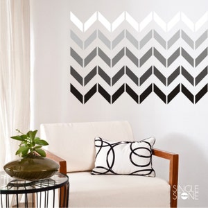 Wall Decals Chevron Pattern (smaller design) - Vinyl Art Stickers Custom Home Decor Mural
