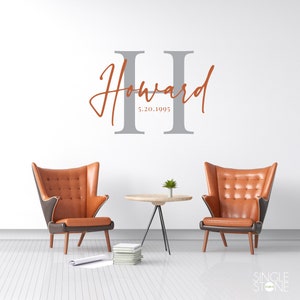 Family Monogram Wall Decal - Vinyl Wedding Stickers Art Custom Home Decor