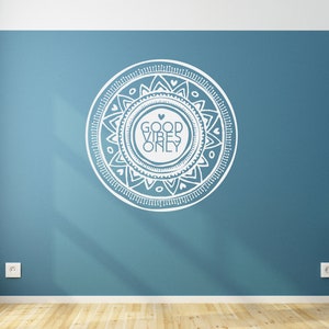 Yoga Good Vibes Only Wall Decal Quote - Vinyl Sticker Art