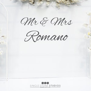 Custom Name Mr. & Mrs. Wedding Wall Decal - Vinyl Text Art Custom Home Decor