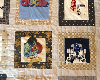 Custom Baby Clothes Quilt - Tshirt Quilt - Modern Baby Keepsake Quilt - Toddler or Lap Size - Memory Quilt - Modern Heirloom