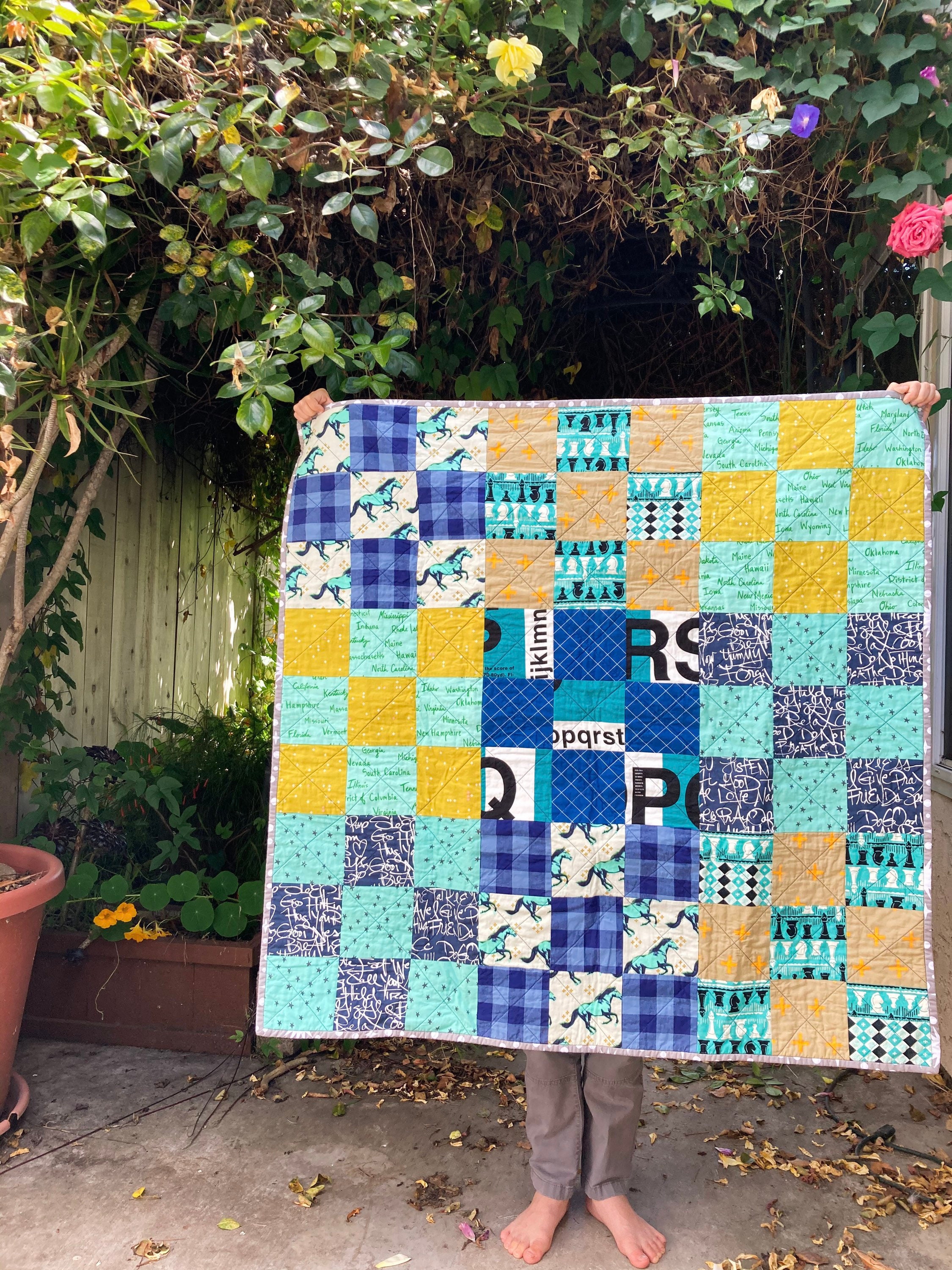 Modern Checkers Quilt Unique Baby Gift Crib Toddler Chess Etsy