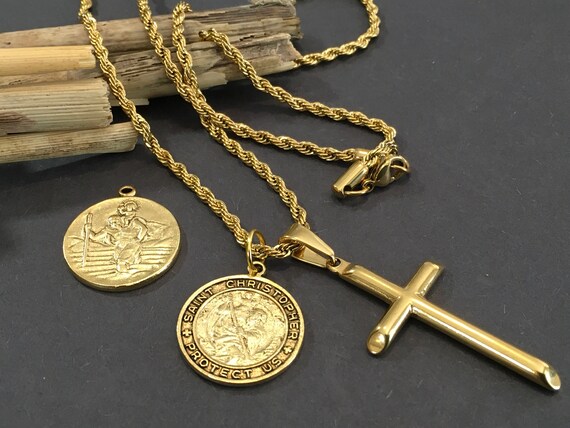 St Christopher Antique Gold Double 