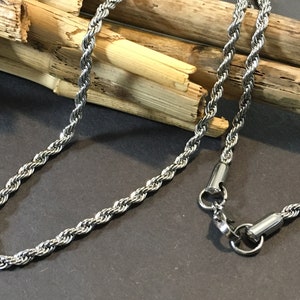 Waterproof Stainless Steel Rope Chain Necklace: Tarnish Free, Stacking Layering