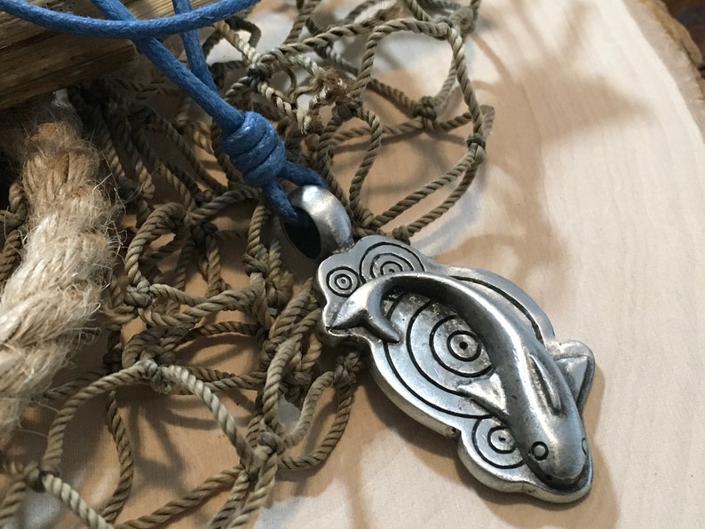 Koi Iconic Fish Necklace Large Pewter Asian Fish Pendant Vegan Waterproof Cord Large Pewter Pendant Koi Pendant Symbolizes Luck and Fortune