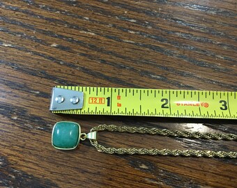 18k Gold Filled Jade Pendant Necklace: Minimalist Luck Wisdom