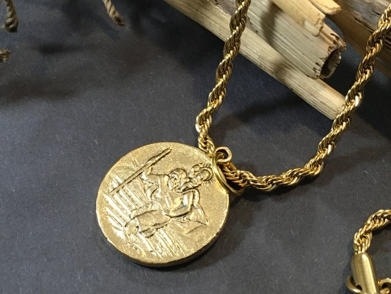 St Christopher Antique Gold Double 