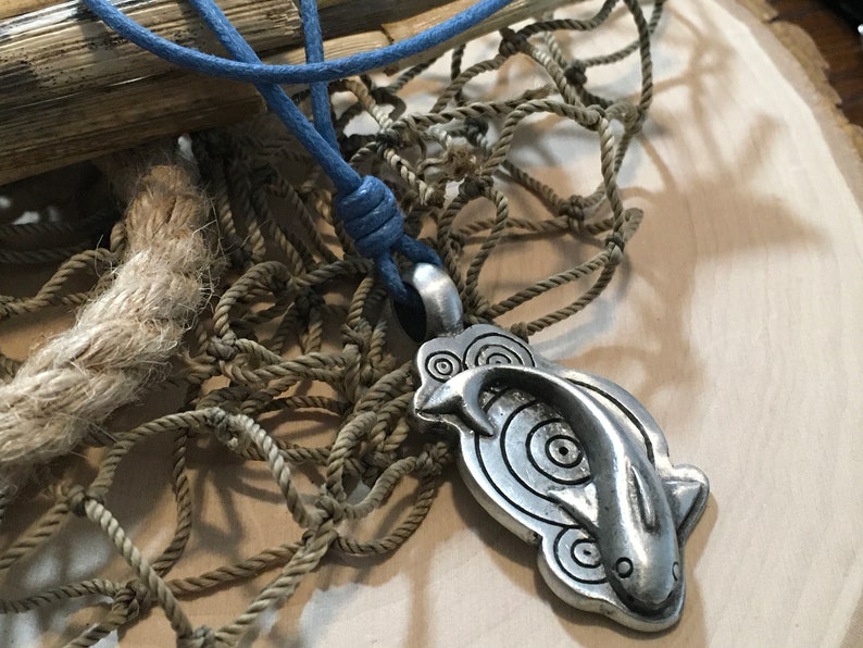 Koi Iconic Fish Necklace Large Pewter Asian Fish Pendant Vegan Waterproof Cord Large Pewter Pendant Koi Pendant Symbolizes Luck and Fortune
