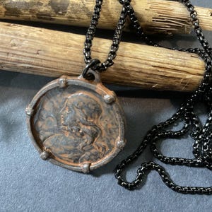 Joan of Arc Female Teenage Warrior Who Led a Army to Defeat The English Rustic Framed Pendant on a 18-24” Stainless Steel Necklace