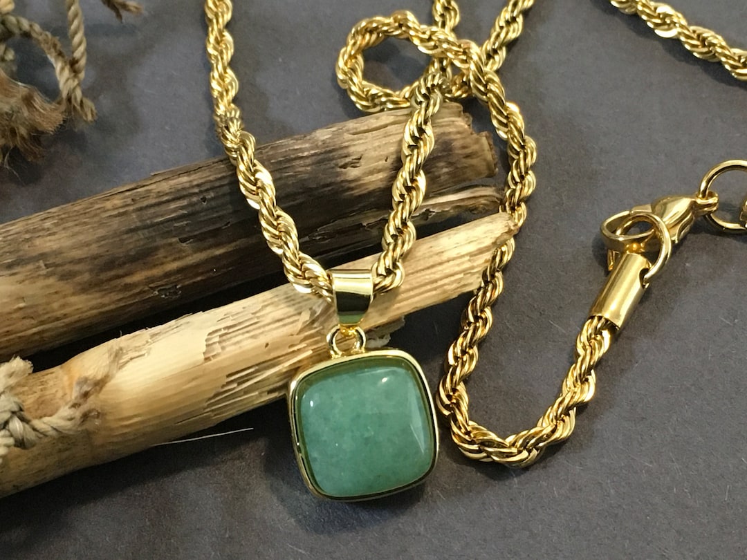 18k Gold Filled Jade Pendant Necklace: Minimalist Luck Wisdom