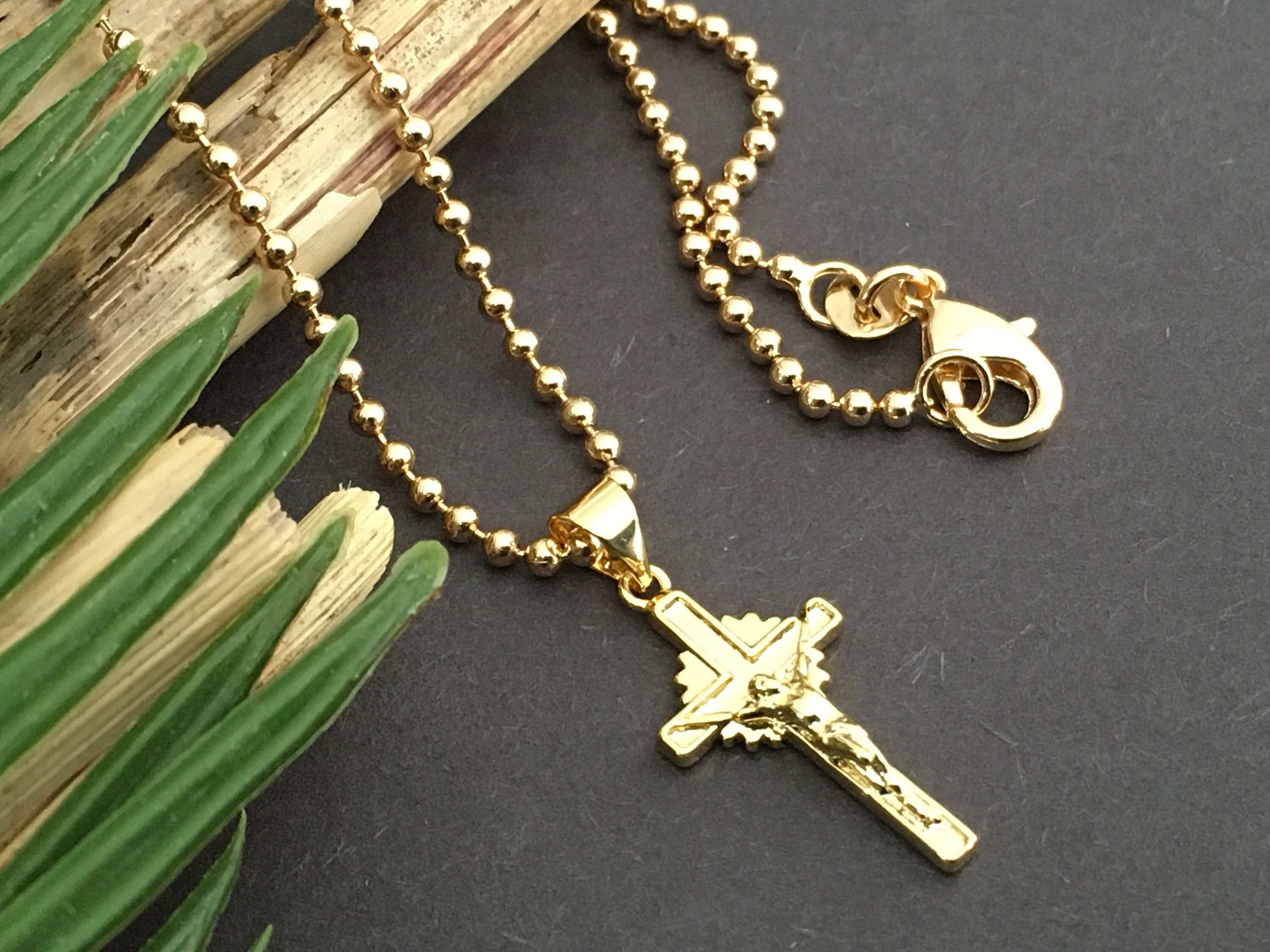 Minimalist 16k Gold Filled Cross Necklace - 20” Chain