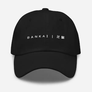 Bankai Hat – Embroidered Japanese Kanji Dad Cap – Anime Streetwear Minimalist Hat 卍解