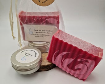 Waldhimbeere Duschbutter 95 g, und Deo Creme Kokos  30 ml, entspannend,fruchtig, im Organzabeutel