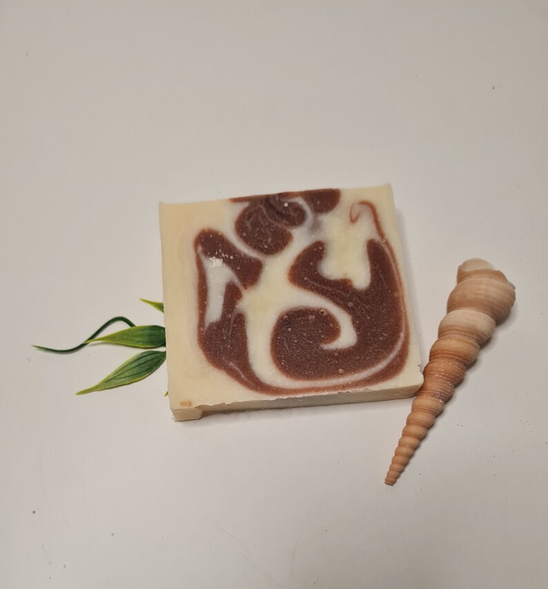 Sandelholz Geranium Seife, vegan, mit Kakaobutter und Olivenöl Bild 2