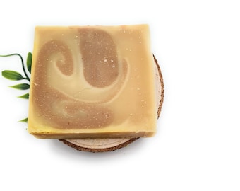 Sapone Mayan Gold, con burro di cacao, olio d'oliva e argilla lavica Ghassoul