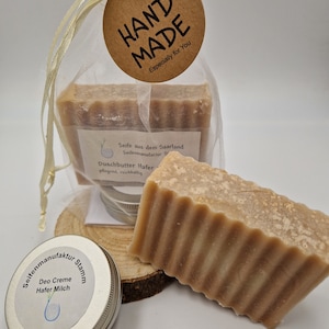 Havermelk Doucheboter 95 g + Deodorantcrème 30 ml Havermelk in een organzazakje