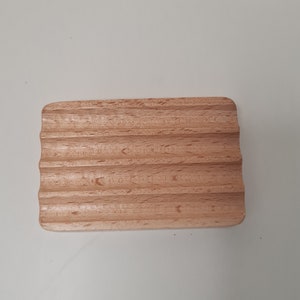 Hemu wood soap dish large wave