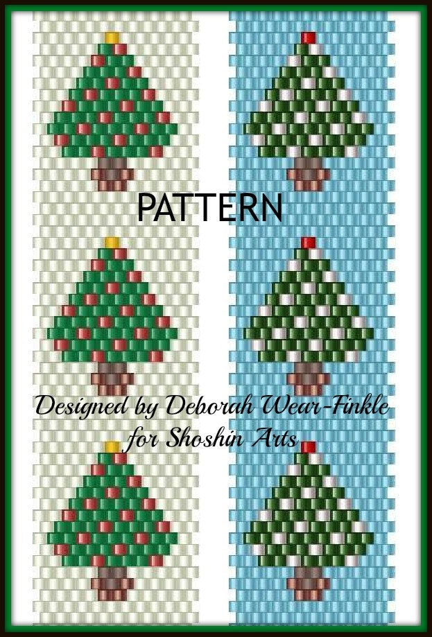 Christmas Tree Cuff Bracelet PATTERN Brick or Peyote Stitch Etsy